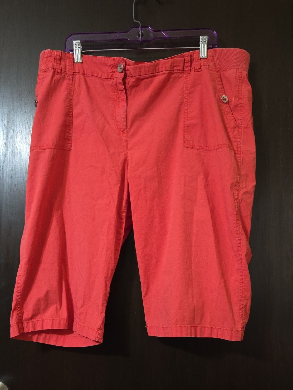 Chico's Coral Red Casual Pull-On Shorts